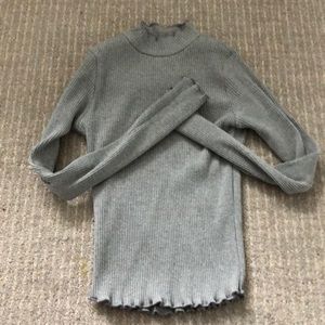 Tight grey ruffled turtleneck